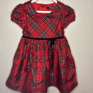 George Vibrant Red Checkered Dress